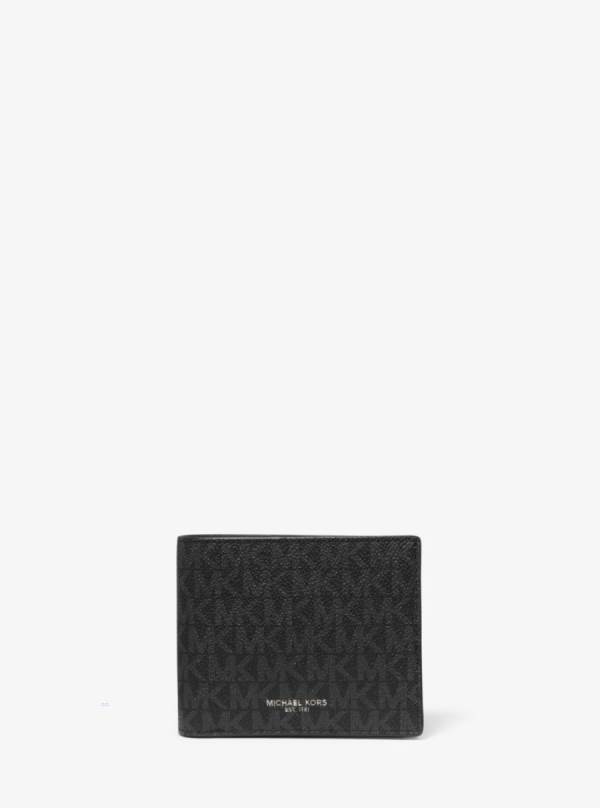 Panske Penazenky Michael Kors Harrison Logo Billfold With Passcase Čierne - Doplnky Michael Kors Outlet | KBTMF-7824